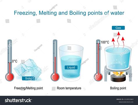 Boiling Evaporation Freezing Melting Points Water Stock Vector (Royalty ...