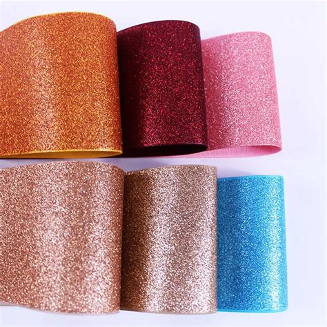 19colors 10y Lot 3 75mm Sparkle Solid Glitter Ribbon Rainbow Decoration