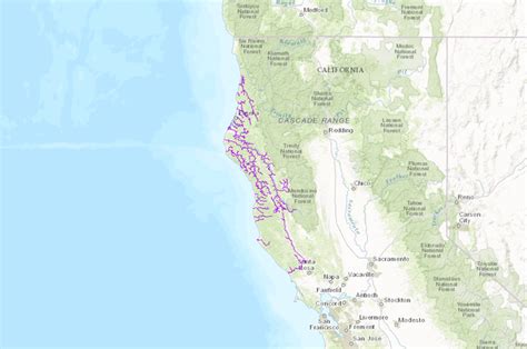 Critical Habitat For Chinook Along The California Coast Esu Data Basin