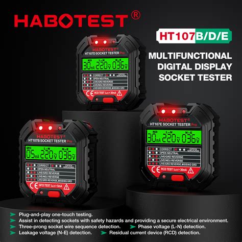 Habotest Ht B Socket Tester Gfci Us Plug V V Plug Checker