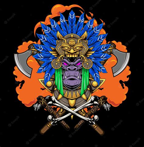 Premium Vector Aztec Warrior Illustration With Premium Quality Stock