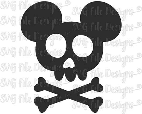 Halloween Skull And Bones Skeleton Mickey Mouse By Svgfiledesigns