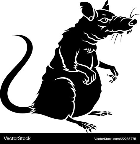 Rat silhouette 001 Royalty Free Vector Image - VectorStock