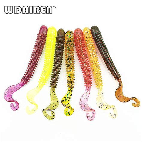 10Pcs Lot 6cm 1 36g Curly Tail Soft Lure Long Curly Tail Fishing Lure