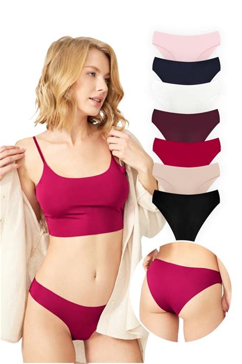 Basic İz Yapmayan Lazer Kesim Kadın Bikini Külot 7 li Paket 2 COTTONHILL