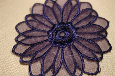 Embroidered Purple Flower Appliques 275 X 3 By Creationsbylsm 370