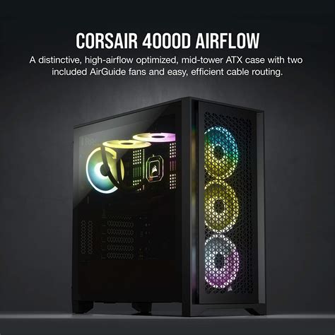 Corsair 4000d Airflow Tempered Glass Mid Tower Atx Case High Airflow