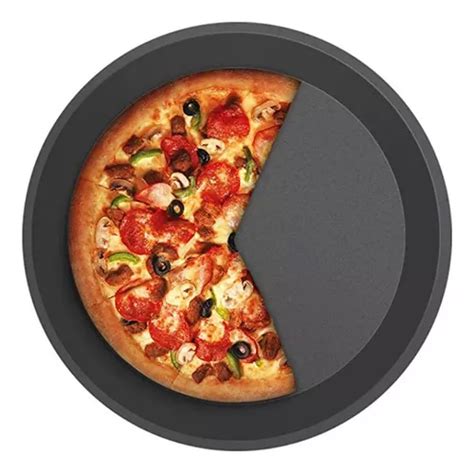 Molde Redondo Antiadherente Dom Stico Para Pizza Horno Piz Cor Negro