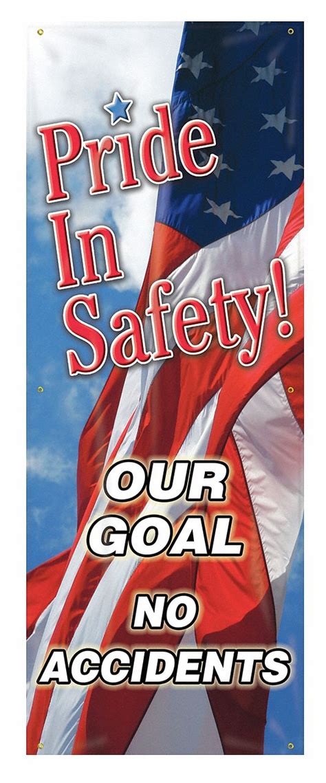 Accuform Banner Safety Banner Legend Pride In Safety Our Goal No