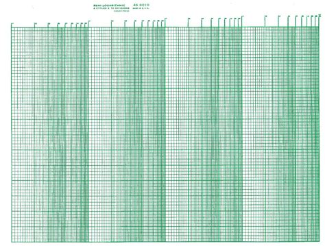 466010 K E Semi Log Green 4 Cycle 70 Division Grid Graph Paper Size 8 5X11