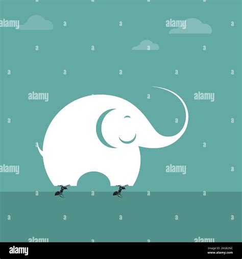 Vector Image Of Ant Lifting An Elephant Impossible Concept Easy