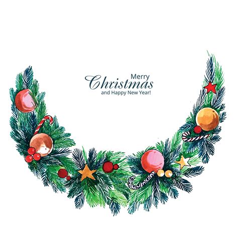 Beautiful decorative christmas wreath card design 4938835 Vector Art at Vecteezy