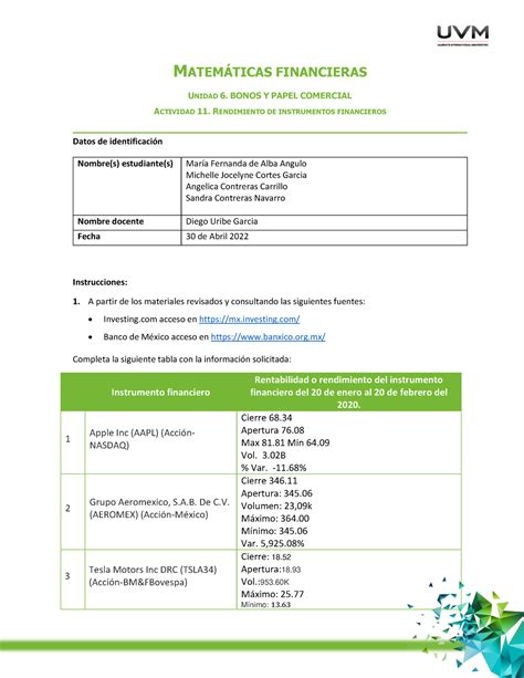 Act 11 Mate F actividad 11 matemáticas financieras MATEMTICAS