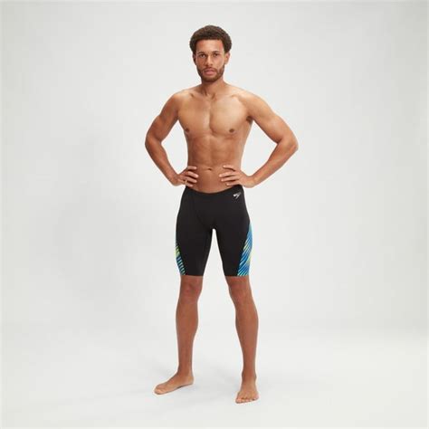 Mens Allover Digital V Cut Jammer Blackblue Speedo