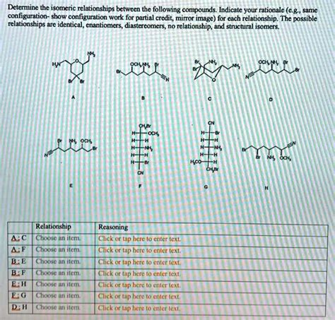 Solved Determine The Isomeric Relationships Between The Following