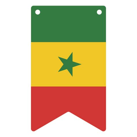 Senegal Flag Inspired Pennant PNG SVG Design For T Shirts