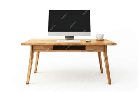 Premium Photo | Wooden computer desk