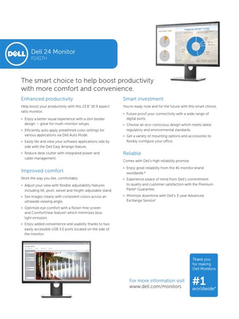 Na Dell 24 Monitor P2417H Product Spec Sheet US English | PDF ...