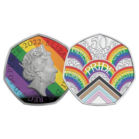 Pride Royal Mint 2022 50p Coin Coloured Coin Duo - Coin Collective