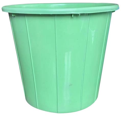 Open Top Round Green Plastic Dustbin Size Inch H Capacity L