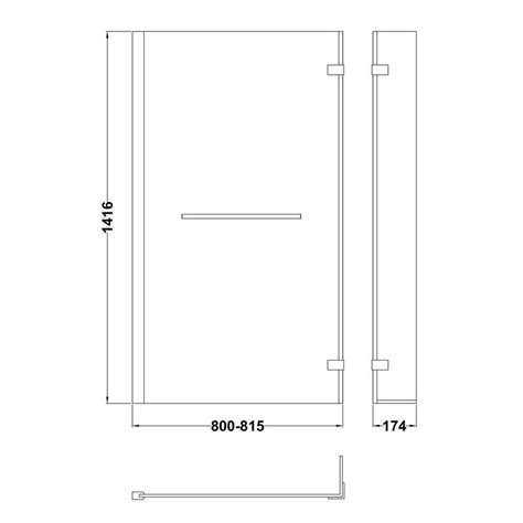 Nuie Pacific 6mm Chrome L Shaped Fixed Bath Screen Hinged Return With