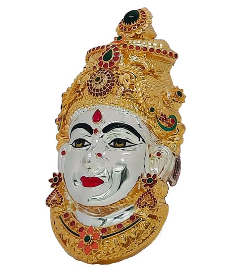 Silver Goddess Varalakshmi Ammavari Face Dharmik Jewels