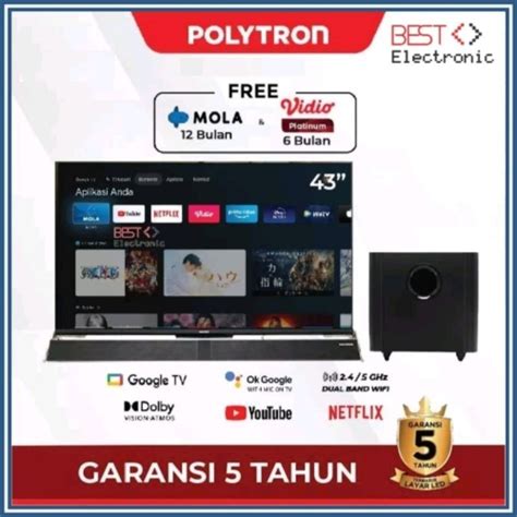 Jual Polytron K Uhd Smart Cinemax Soundbar Google Tv Inch Pld