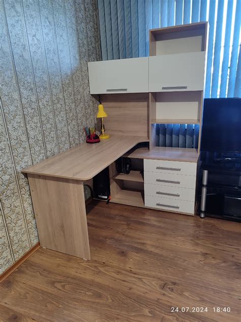 Письменный стол со стеллажом справа венге, беленый дуб "КСТ-14П ...