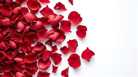 Free Photo | Red rose petals on white background