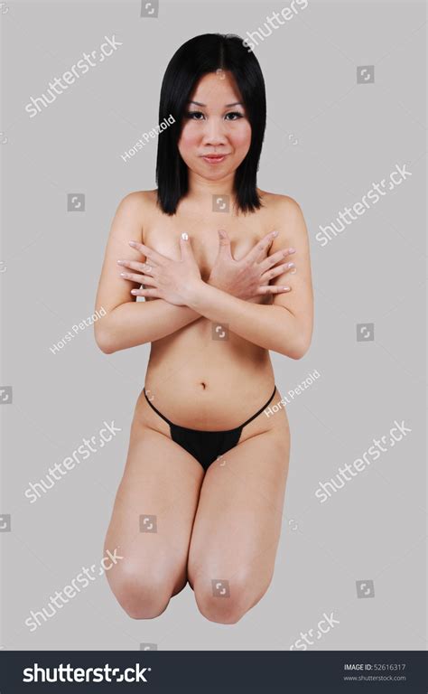 Pretty Naked Chinese Woman Kneeling On Stock Photo 52616317 Shutterstock