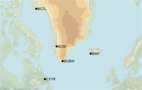 Greenland Airports Map