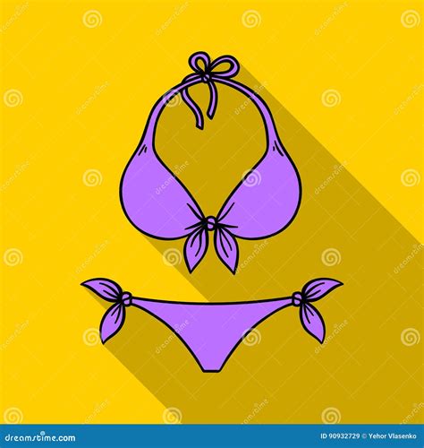 Icône De Bikini Dans Le Style Plat D isolement Sur Le Fond Blanc Illustration Courante Surfante