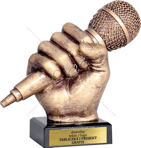 statuetka odlewana Mikrofon Dłoń 14 cm+ grawerka - 12925530284 - Allegro.pl