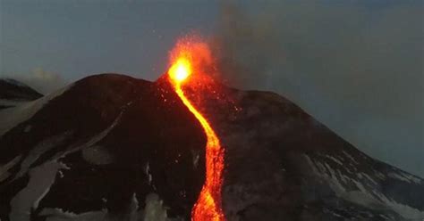 Stunning drone video shows Mount Etna erupting - CBS News