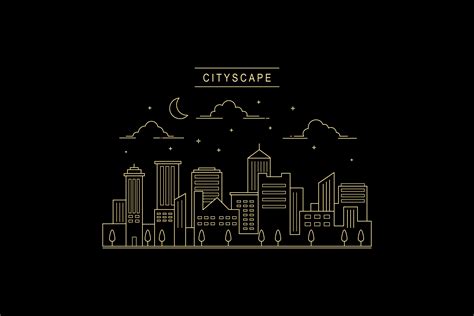 Cityscape Design Vector Line Art Style Graphic by sabavector · Creative ...