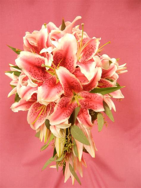 Flowers By Frances Stargazer Lily Cascading Bridal Bouquet Cascading