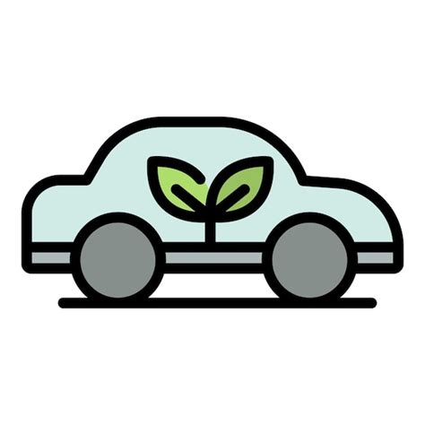 Icono De Coche Ecol Gico Contorno De Coche Ecol Gica Icono Vectorial De