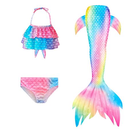 Piece Girls Swimsuit Bathing Suits Tale Bikini Fish Tail Set Beach Bathing Suit For Girl