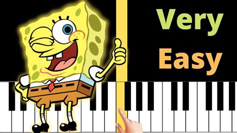 Spongebob Squarepants Theme Very Easy Piano Tutorial Youtube