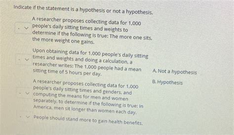 Solved Indicate if the statement is a hypothesis or not a | Chegg.com