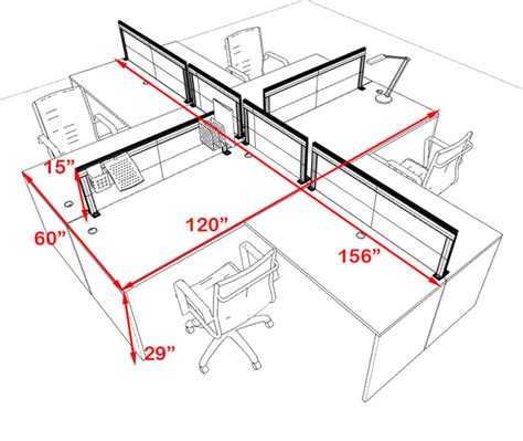 OFFICE DESKS - 4 PERSON OFFICE WORKSTATION - Page 1 - color4office