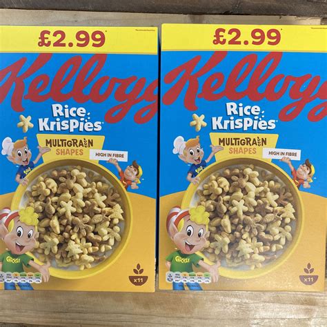 2x Kelloggs Rice Krispies Multi Grain Shapes 2x350g And Low Price Foods Ltd