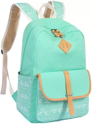 Mochila Juvenil Escolar Mujer Color Menta 2018 Moda Laptop Envío gratis