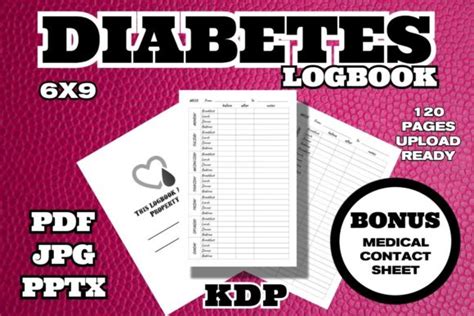 Kdp Interior Diabetes Logbook Printable Graphic By Cent Digital