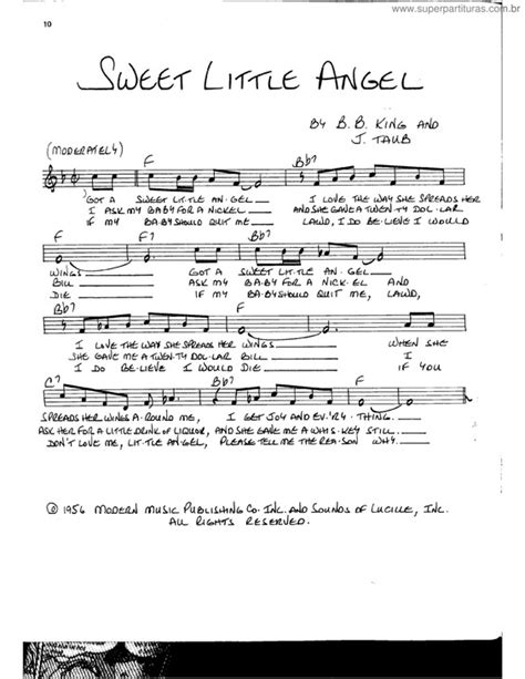 Super Partituras Sweet Little Angel B B King Com Cifra