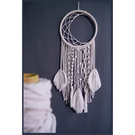 Jual Macrdream Catcher Bulan Sabit Macrame Makram Macrame Putih