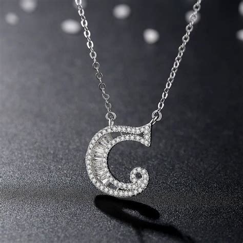 Collier Pendentif Lettre Initial En Mon Collier Prénom Personnalisé