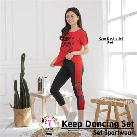 Jual PAKAIAN 0R SET KEEP DANCING SETELAN OLAHRAGA SENAM AEROBIC ZUMBA