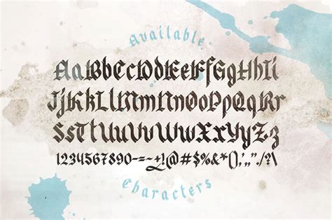 Gothic Font Original Typeface Handmade Medieval Vector Image