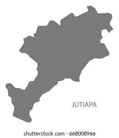 Jutiapa Guatemala Map Grey Illustration Silhouette Stock Vector ...